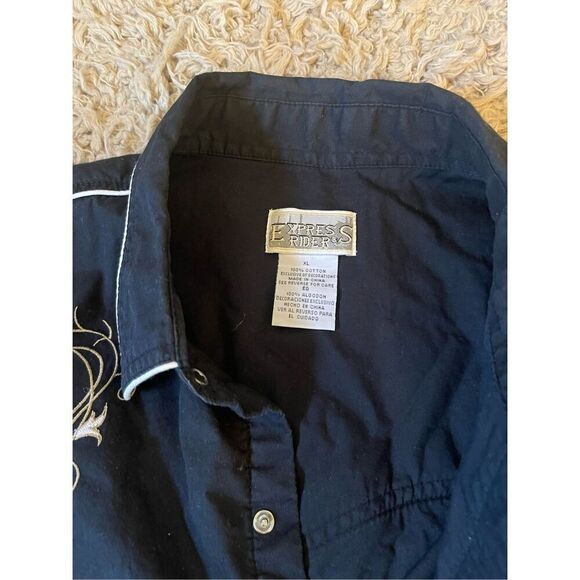 Express‎ riders vintage embroidered western piping button down shirt xl - Picture 5 of 5